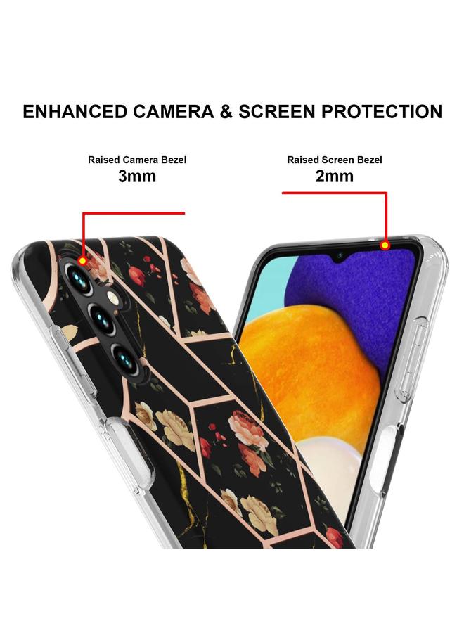erorex Case For Samsung Galaxy A34 5G Splicing Marble Flower IMD TPU Phone Case - Image 4