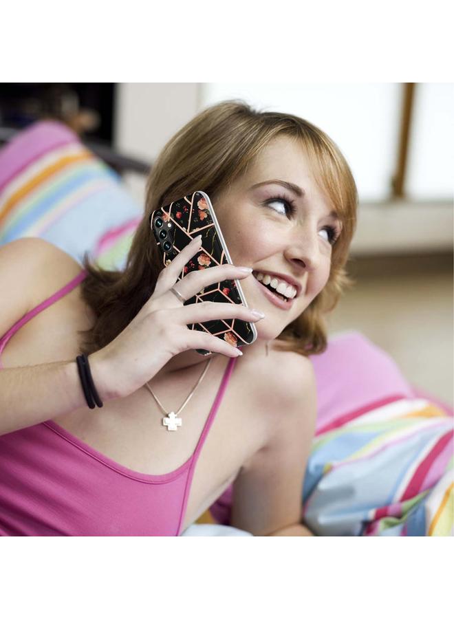 erorex Case For Samsung Galaxy A34 5G Splicing Marble Flower IMD TPU Phone Case - Image 5