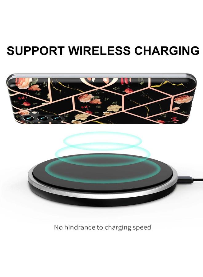 erorex Case For Samsung Galaxy A34 5G Splicing Marble Flower IMD TPU Phone Case - Image 3