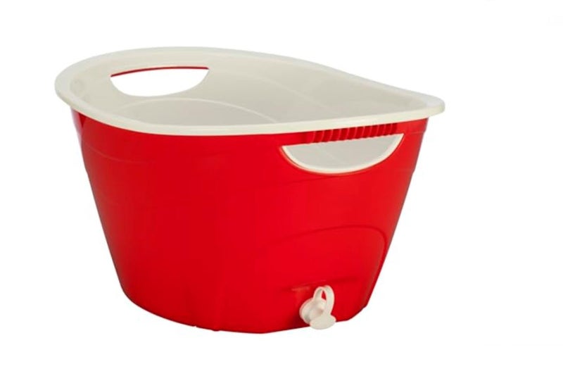 CreativeWare Aqua Double Walled Party Tub With Drain Plug 4375 Gl Red