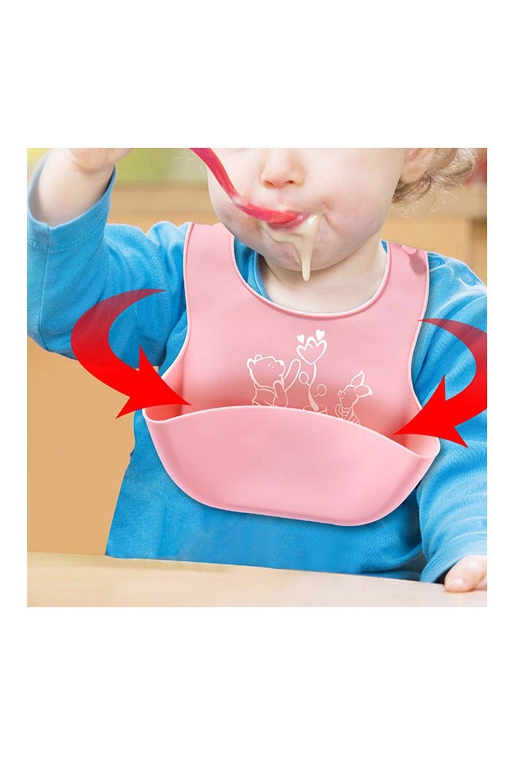 KUAZIVI 3PCS Silicone Baby Bibs Unisex Soft Adjustable Fit Waterproof Feeding Bibs - Image 3