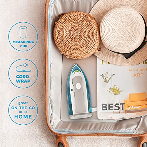 Steamfast SF-710 Mini Steam Iron, Non-Stick Sole Plate, Foldable Handle, 45 Second Heat Up Time, Cord Storage, Portable, 6-Foot Power Cord, Chemical-Free Steam Power, White - Image 3