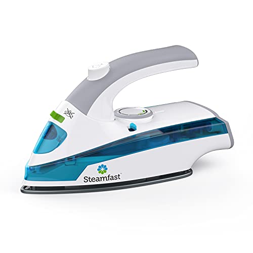 Steamfast SF-710 Mini Steam Iron, Non-Stick Sole Plate, Foldable Handle, 45 Second Heat Up Time, Cord Storage, Portable, 6-Foot Power Cord, Chemical-Free Steam Power, White - Image 1