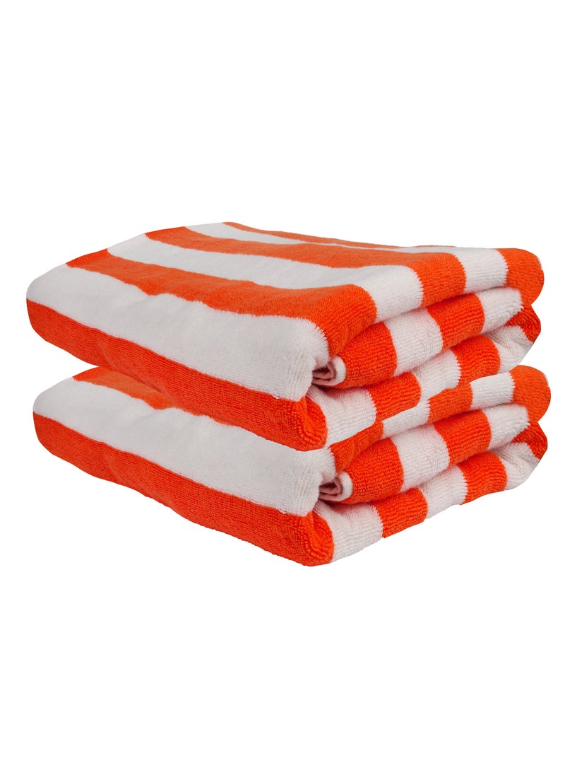 Bliss Casa 2-Pieces Oversized Beach Towels Extra Large 100% Cotton Summer Pool Cabana Stripe Highly Absorbent And Soft Towel  - Image 2