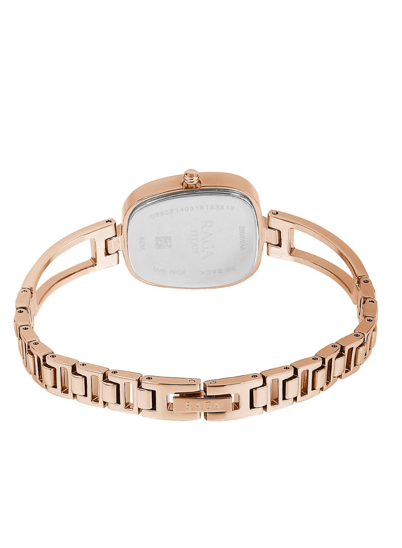Titan Raga ia Grey Dial Analog with Date Rose Gold Metal Strap watch for Women - Image 4