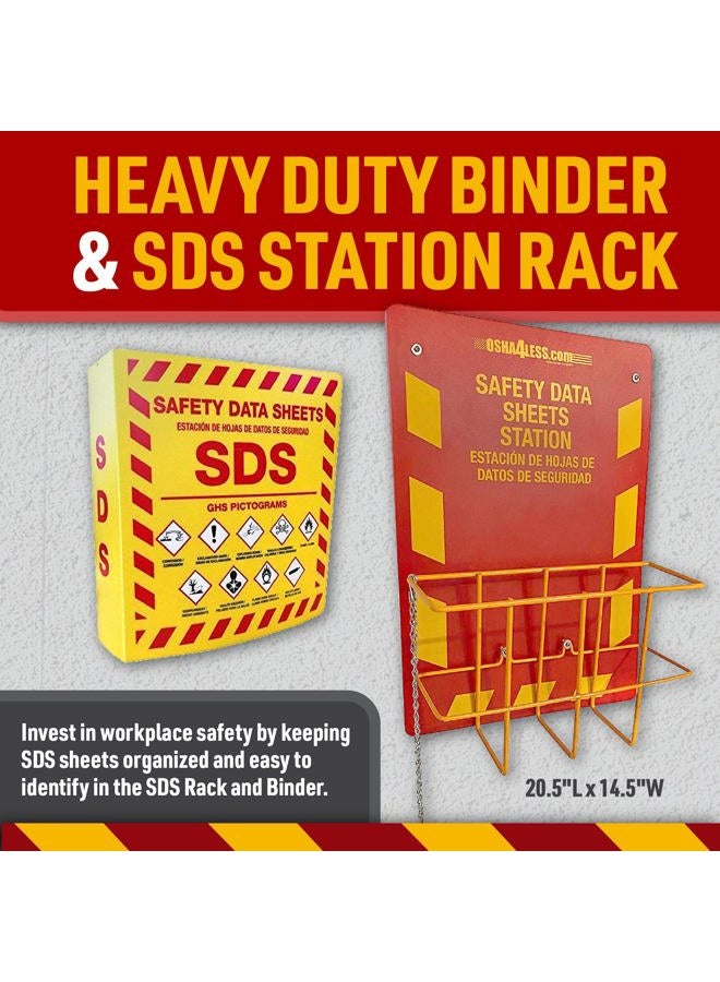 OSHA4LESS.COM Bilingual Right to Know SDS Center Wire Rack and 3" Binder with 2020 Updated GHS Pictograms - Image 4