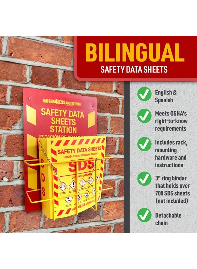 OSHA4LESS.COM Bilingual Right to Know SDS Center Wire Rack and 3" Binder with 2020 Updated GHS Pictograms - Image 2