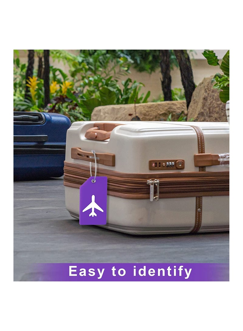 KASTWAVE 5 Pack Silicone Luggage Tag, With Name ID Card Quickly Spot Luggage Suitcase, Anti-lost Tag - Image 4