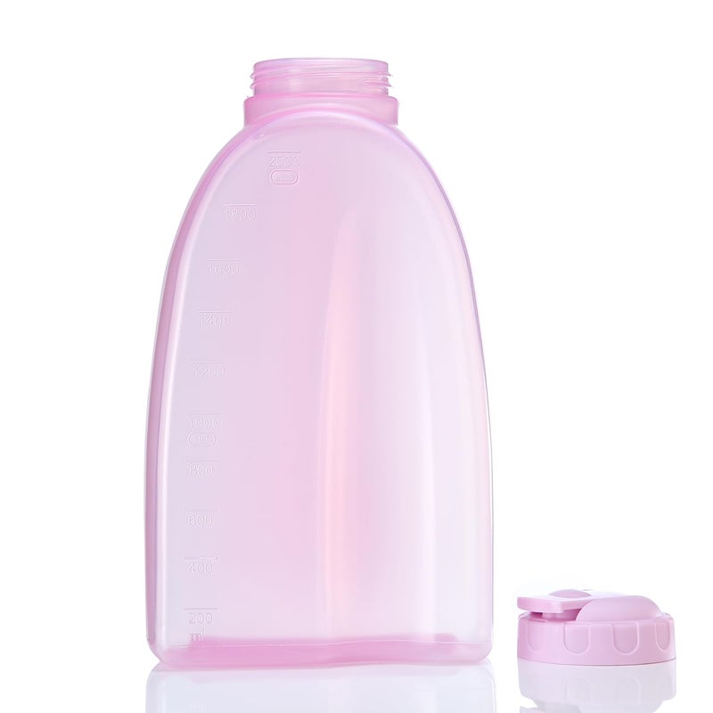 Gluman Plastic Hippo Fridge Water Bottle 2 Ltr Set Of 2 Bpa Free 100 Leak Proof Office Bottle Gym Bottle Home Kitchen Travel Bottle Pink - Image 3