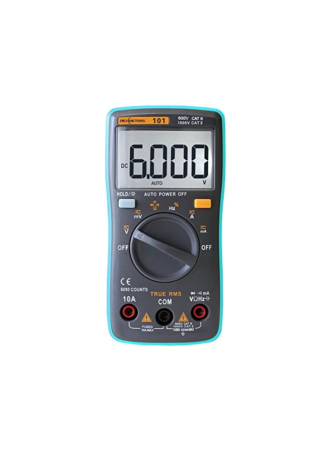 promass RM101 True RMS LCD Digital Multimeter DMM DC AC Voltage Current Meter Measurement Automatic Polarity Identification Ammeter Voltmeter Ohm - Image 2