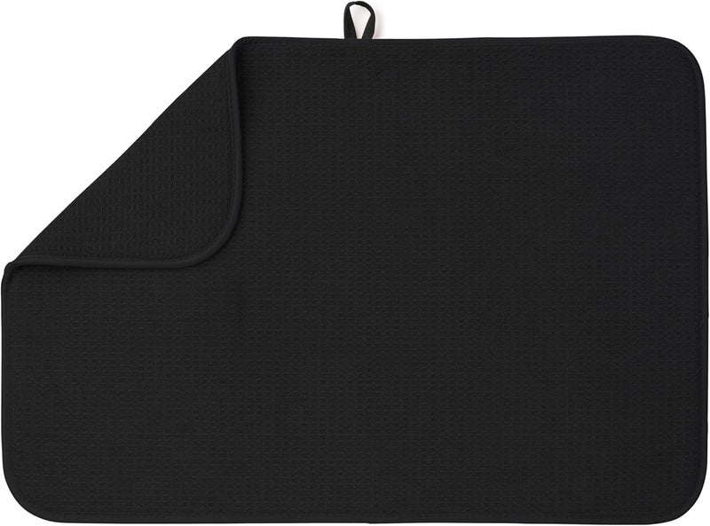 Bellemain XXL Dish Mat Microfiber Dish Drying Mat, Super absorbent (Black, 17" x 24") - Image 1