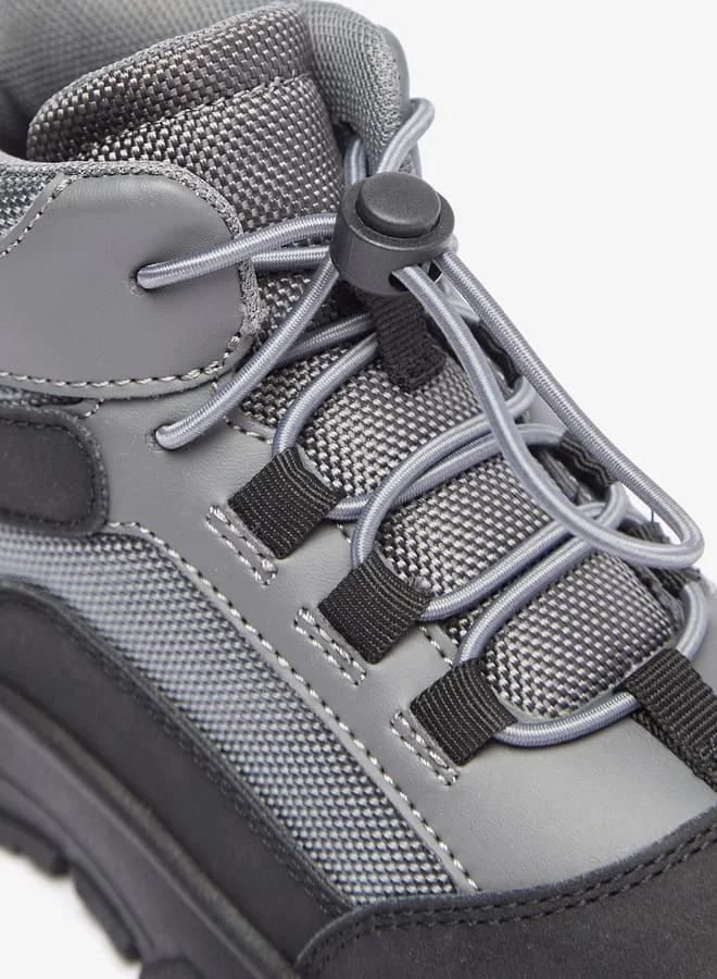 Lee Cooper Boy's Panelled Boots with Cord Lock Closure