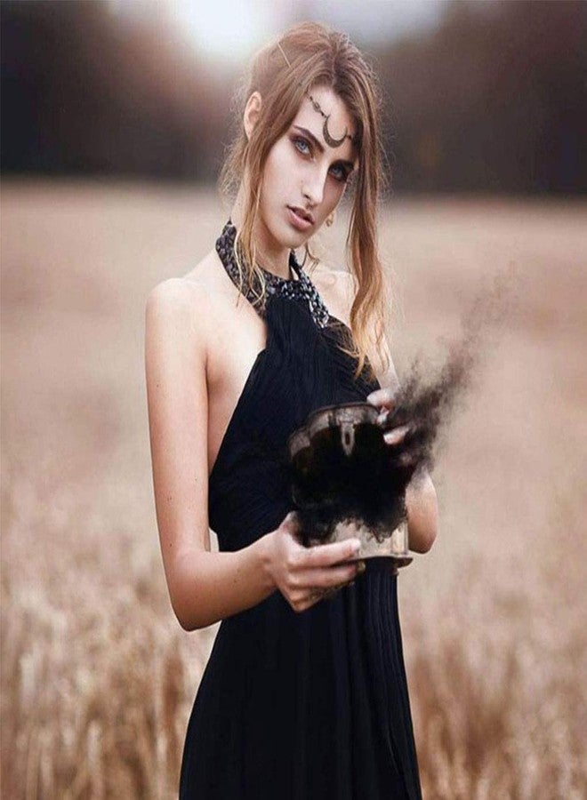 Olbye Moon Head Chain Black Raw Crystal Headband Boho Hair Piece for Women and Girls Personalize Hair Chain - Image 2