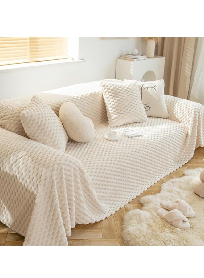 عام غطاء أريكة قابل للغسل من الشانيل بتصميم بسيط، وسادة أريكة خدادية، حماية الأثاث، مانع للانزلاق، بطانية أريكة (180×130 سم) - Image 1