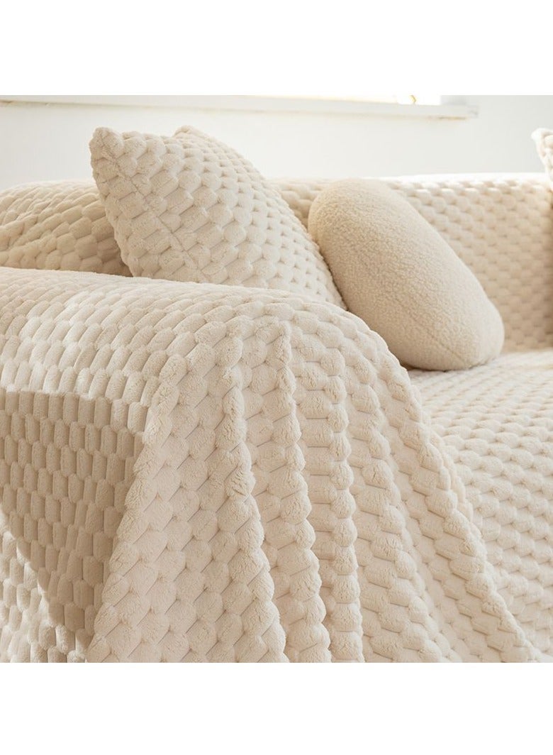 عام غطاء أريكة قابل للغسل من الشانيل بتصميم بسيط، وسادة أريكة خدادية، حماية الأثاث، مانع للانزلاق، بطانية أريكة (180×130 سم) - Image 2