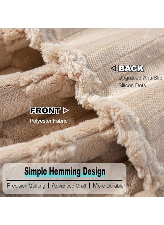 عام غطاء أريكة قابل للغسل من الشانيل بتصميم بسيط، وسادة أريكة خدادية، حماية الأثاث، مانع للانزلاق، بطانية أريكة (180×130 سم) - Image 4