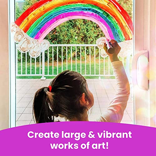 Chalkola Neon Car Window Markers - 10 Chalk Pens (with Gold, Silver) - 3 in 1 Nib, 15mm Jumbo Tip - Washable Liquid Chalk Markers for Blackboard, Chalkboard, Glass, Cars - Erasable Window Glass Pens - Image 4
