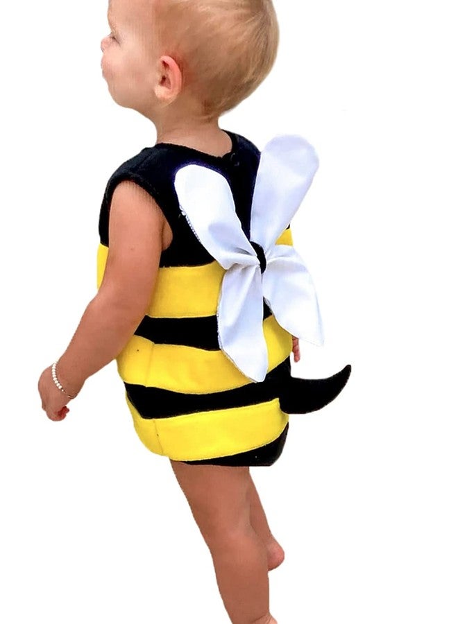 MERSARIPHY Infant Baby Outfits Girl Boy Cartoon Bees Romper Baby Halloween Costumes Fall Clothes with Hat (Stripes, 6-12 Months) - Image 3