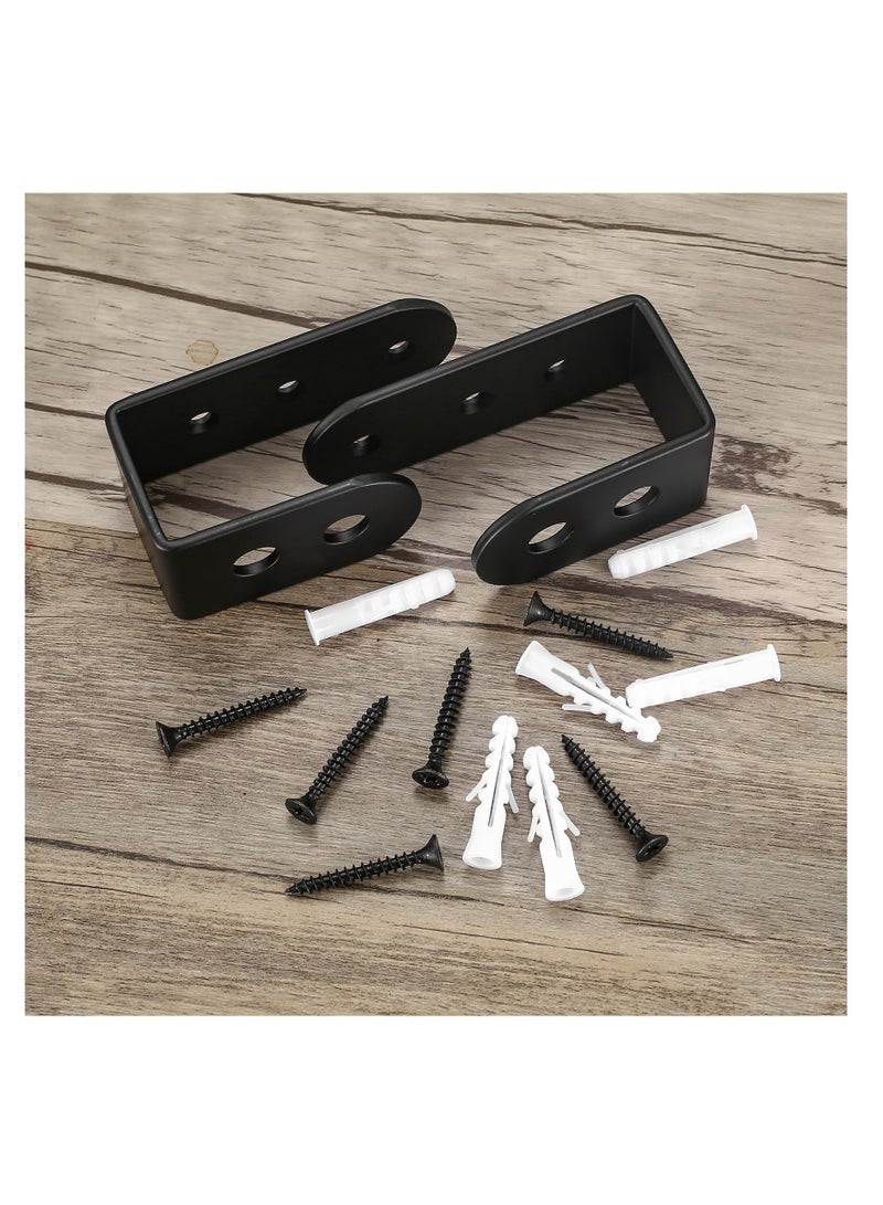 KASTWAVE 2x4 Door Barricade Brackets, 2 Pcs Door Security Barricade Brackets, Heavy Duty Door Security Brackets for 2 x 4 Lumber, Open Security Holder U Brackets for Indoor, Outdoor, Black - Image 3