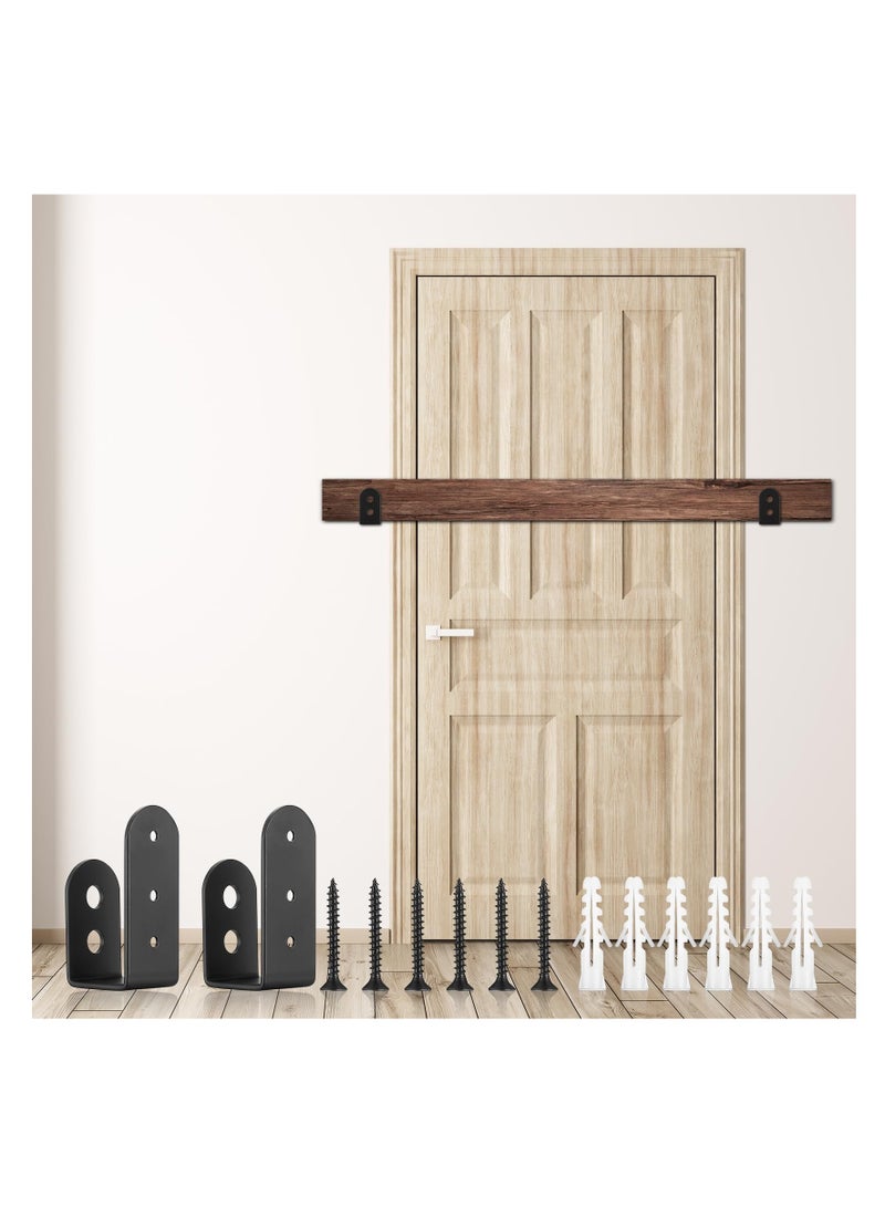 KASTWAVE 2x4 Door Barricade Brackets, 2 Pcs Door Security Barricade Brackets, Heavy Duty Door Security Brackets for 2 x 4 Lumber, Open Security Holder U Brackets for Indoor, Outdoor, Black - Image 5