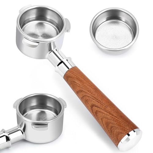 THW® 51mm Bottom Portafilter Stainless Steel Reusable Coffee Nude Replacement (ONLY for) DeLonghi Dedica EC0680 EC0685 2 Cup Filter Basket Capacity - Image 1
