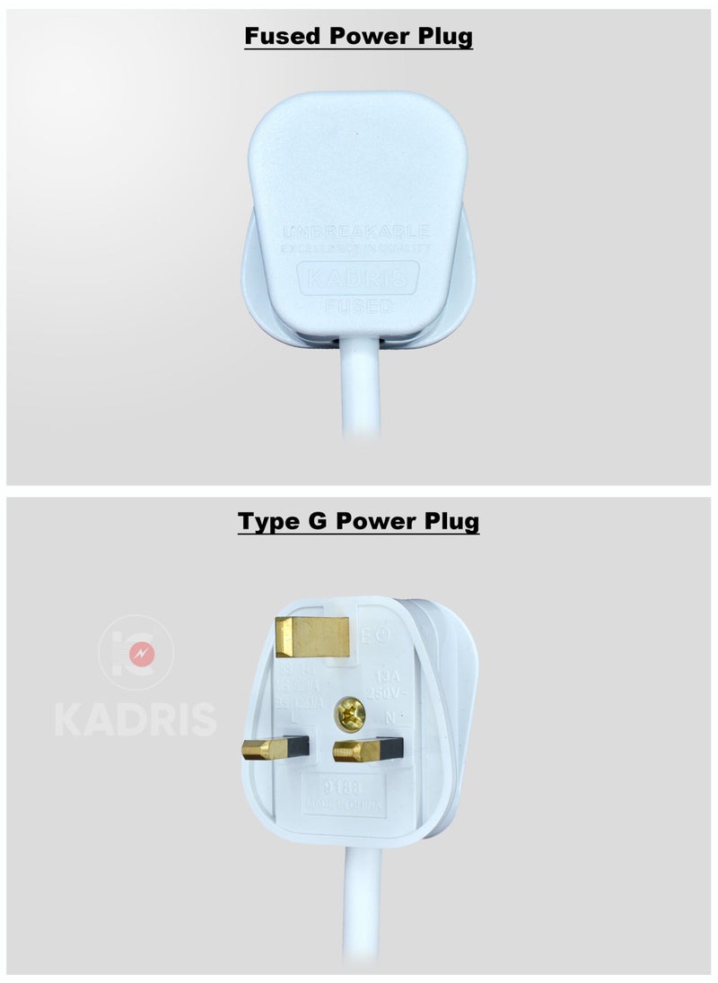 KADRIS - Kadris UAE Approved 4 Way Extension Socket 5 Meter Cable Multi Adapter - Image 1
