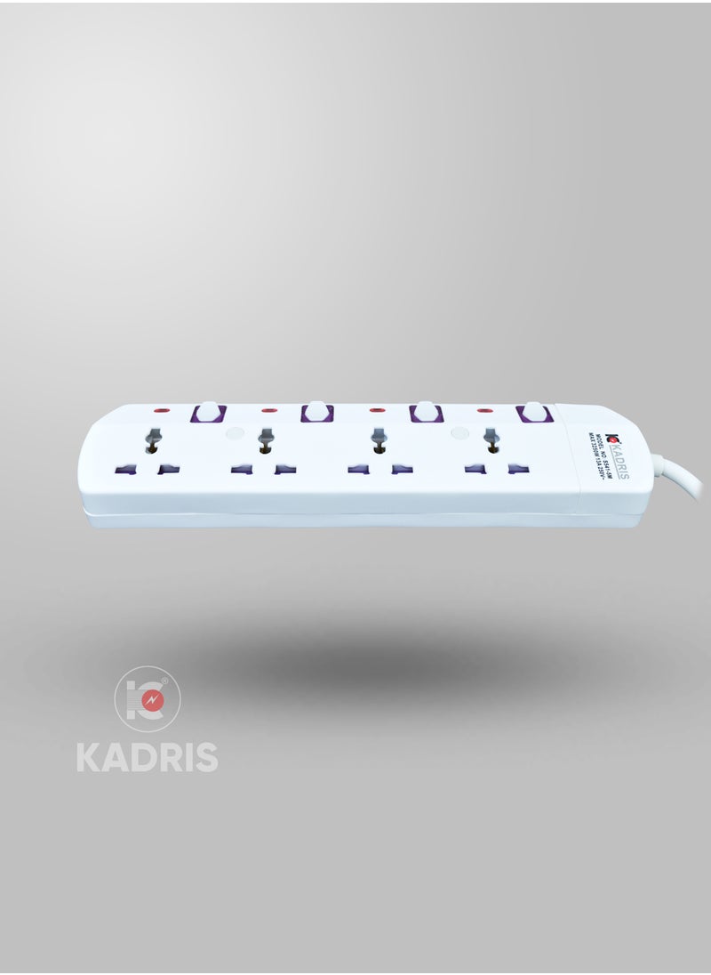 KADRIS - Kadris UAE Approved 4 Way Extension Socket 5 Meter Cable Multi Adapter - Image 1