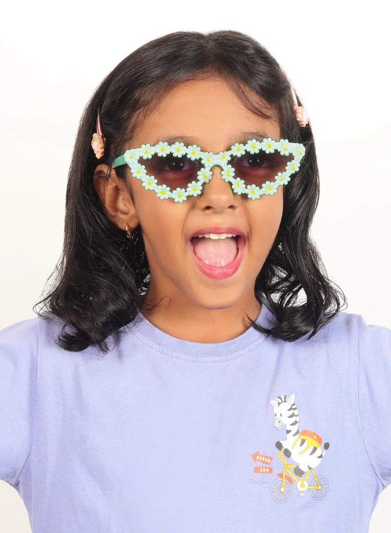 ووجلز نظارات شمسية أنيقة للأطفال بتصميم عين القطة مستقطبة خضراء