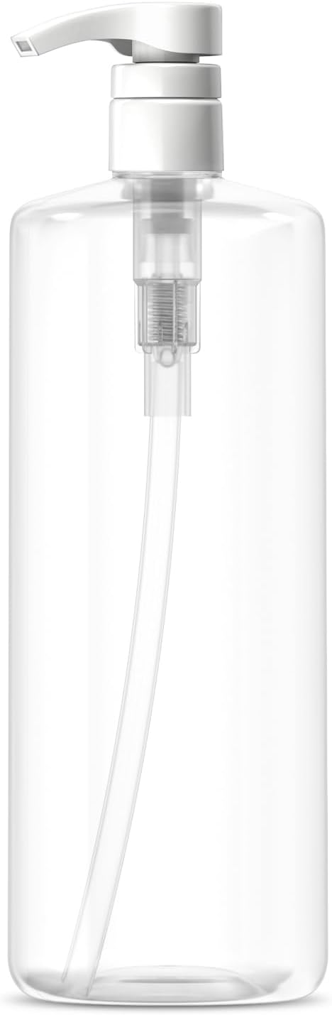 Bar5F Pump Bottle 32-Ounce 1-Liter Empty for Shampoo Conditioner Body Wash Lotion BPA-Free Crystal-Clear (Pack of 1)