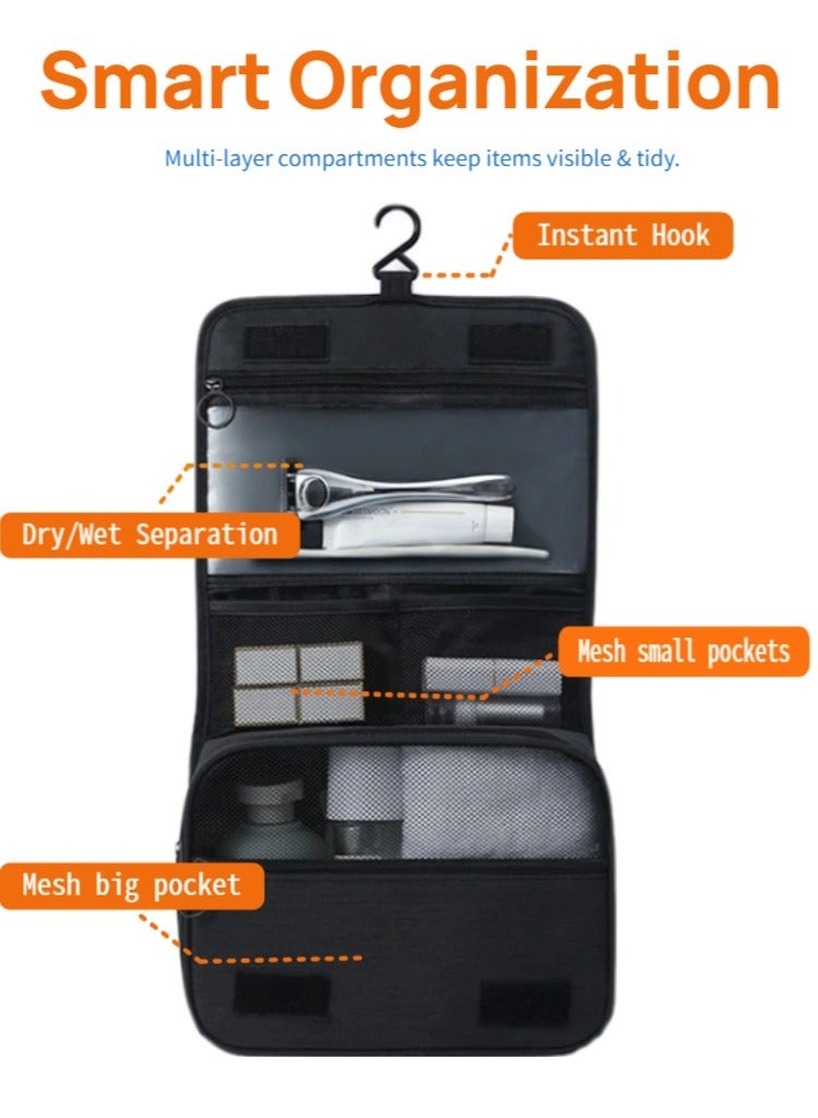 Hanging Water-Resistant Compartment Travel Toiletry Bag - Image 3