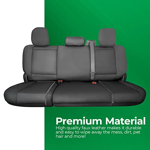 Season Guard Truck Bench Seat Cover; Universal Design Fits Silverado F-150 Ram Sierra Titan Tundra Full-Size Pick-up Trucks; Faux Leather; All Folding Bench,Split or Standard Seats, Black (1370036SG) - Image 4