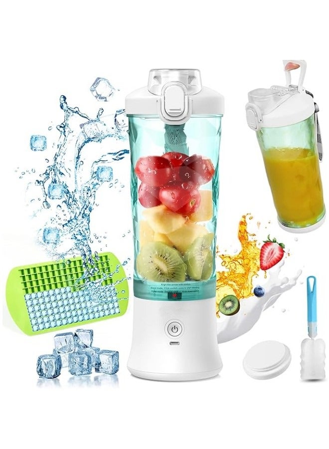 M MIAOYAN Portable Mini Blender, Smoothie Maker for Shakes and Smoothies, 270 Watt Waterproof with 6 Blades USB Rechargeable, 20 Oz with Travel Lid for Kitchen, Gym, Office - Image 1