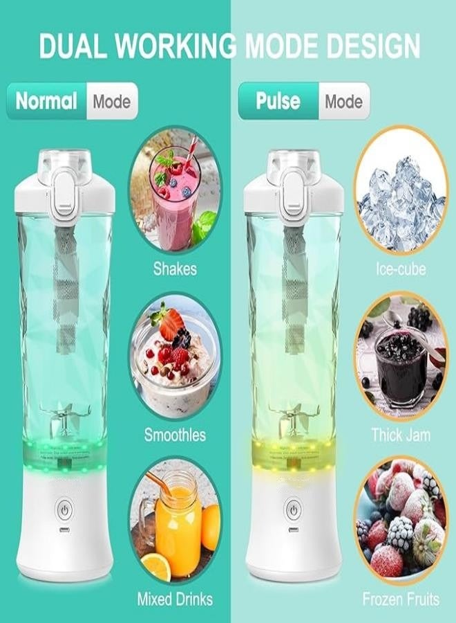 M MIAOYAN Portable Mini Blender, Smoothie Maker for Shakes and Smoothies, 270 Watt Waterproof with 6 Blades USB Rechargeable, 20 Oz with Travel Lid for Kitchen, Gym, Office - Image 5