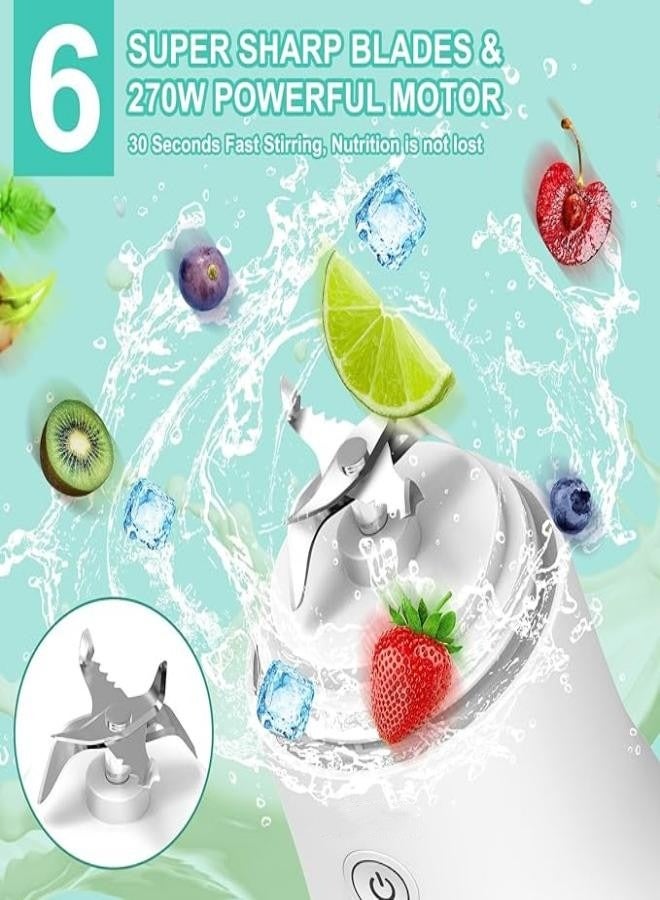 M MIAOYAN Portable Mini Blender, Smoothie Maker for Shakes and Smoothies, 270 Watt Waterproof with 6 Blades USB Rechargeable, 20 Oz with Travel Lid for Kitchen, Gym, Office - Image 4