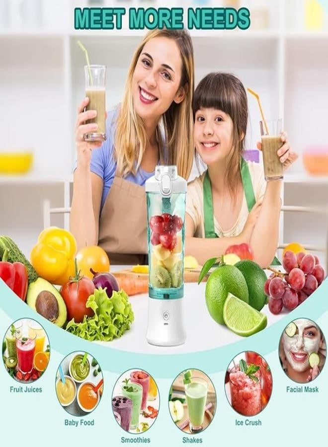 M MIAOYAN Portable Mini Blender, Smoothie Maker for Shakes and Smoothies, 270 Watt Waterproof with 6 Blades USB Rechargeable, 20 Oz with Travel Lid for Kitchen, Gym, Office - Image 2