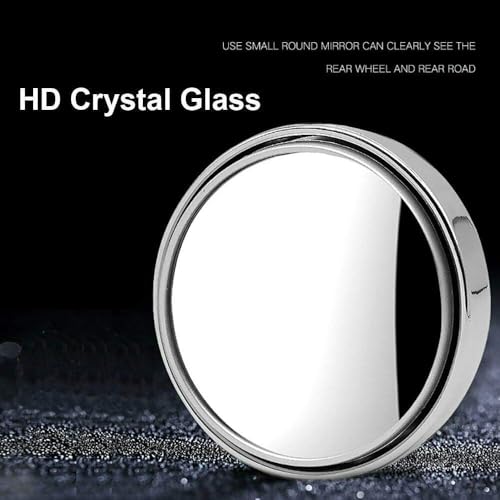 Automaze 3R Blind Spot Mirrors, 2" Round HD Glass Convex 360° Wide Angle Side Rear View Mirror with ABS Housing for Cars SUV and Trucks, Silver, Pack of 2(3R-035) (Chrome) - Image 4