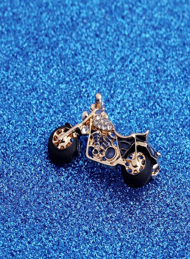 WUSUANED Gold Plated Black Enamel Motorcycle Motorbike Brooch Pin Gift for Biker Dad Husband Boyfriend (motorcycle brooch) - Image 4