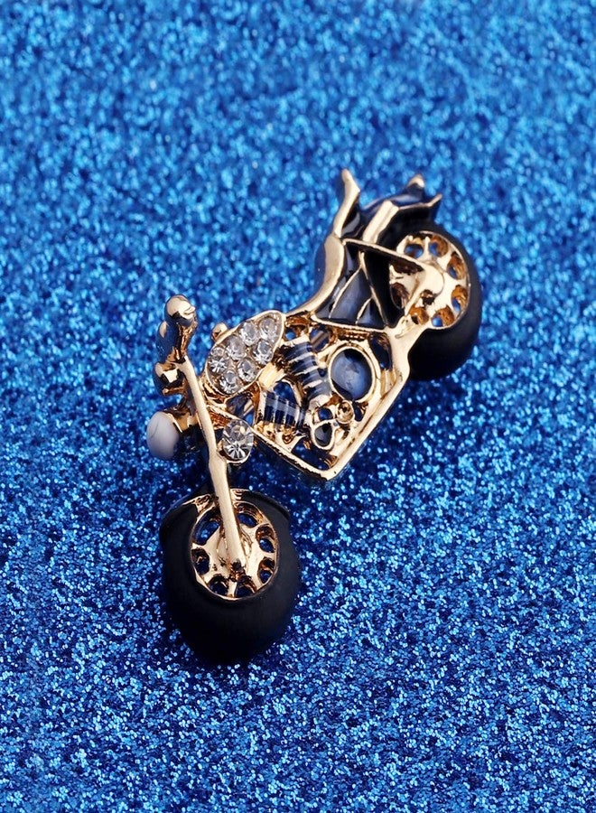 WUSUANED Gold Plated Black Enamel Motorcycle Motorbike Brooch Pin Gift for Biker Dad Husband Boyfriend (motorcycle brooch) - Image 5