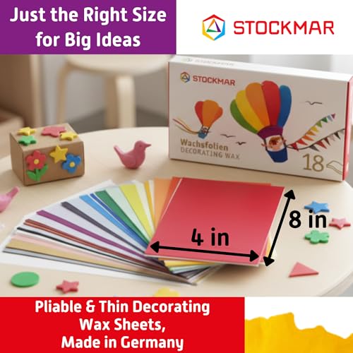STOCKMAR Decorating Natural Beeswax Sheets - 18 Large Assorted Color Beeswax Sheets, Walford Art Supplies - Image 4