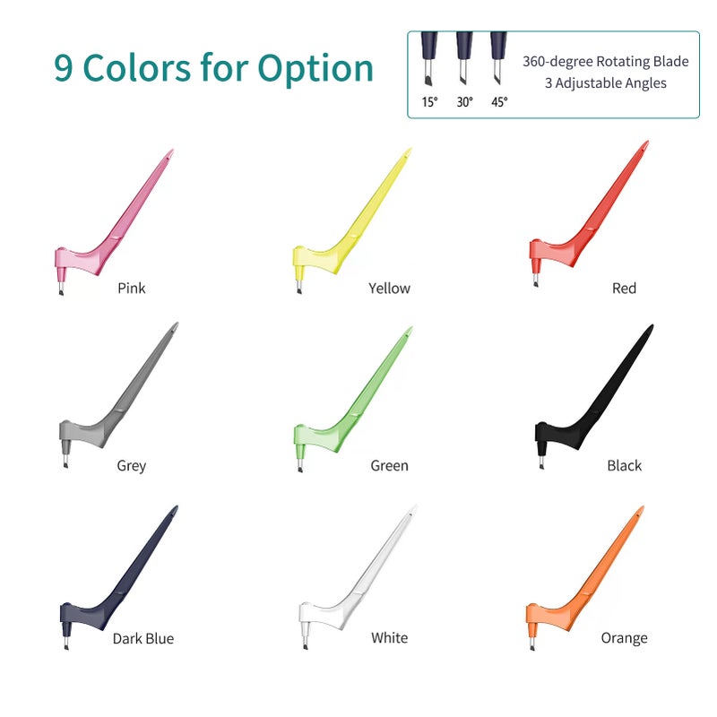 Stainless Steel Craft Knife Precision Craft Cutting Tools 360 Degree Rotating Handheld Craft Cutter with Three Different Angle Replacement Blades 15°/30°/45° For Hobby Arts Craft Scrapbook - Image 3