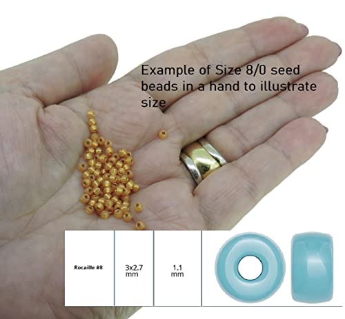 Miyuki Round Rocailles Seed Beads Size 8/0 Light Blue Ceylon 22 Gram Tube - Image 2