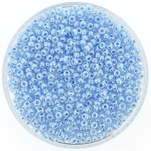Miyuki Round Rocailles Seed Beads Size 8/0 Light Blue Ceylon 22 Gram Tube - Image 5