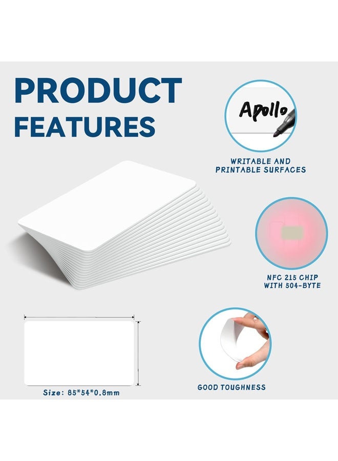10Pcs NFC Cards NFC Tags NFC 215 Card White Blank NFC Business Card | Rewritable NFC Tags 504 Bytes Memory Compatible with Android and NFC Enabled Mobile Phones Devices - Image 2
