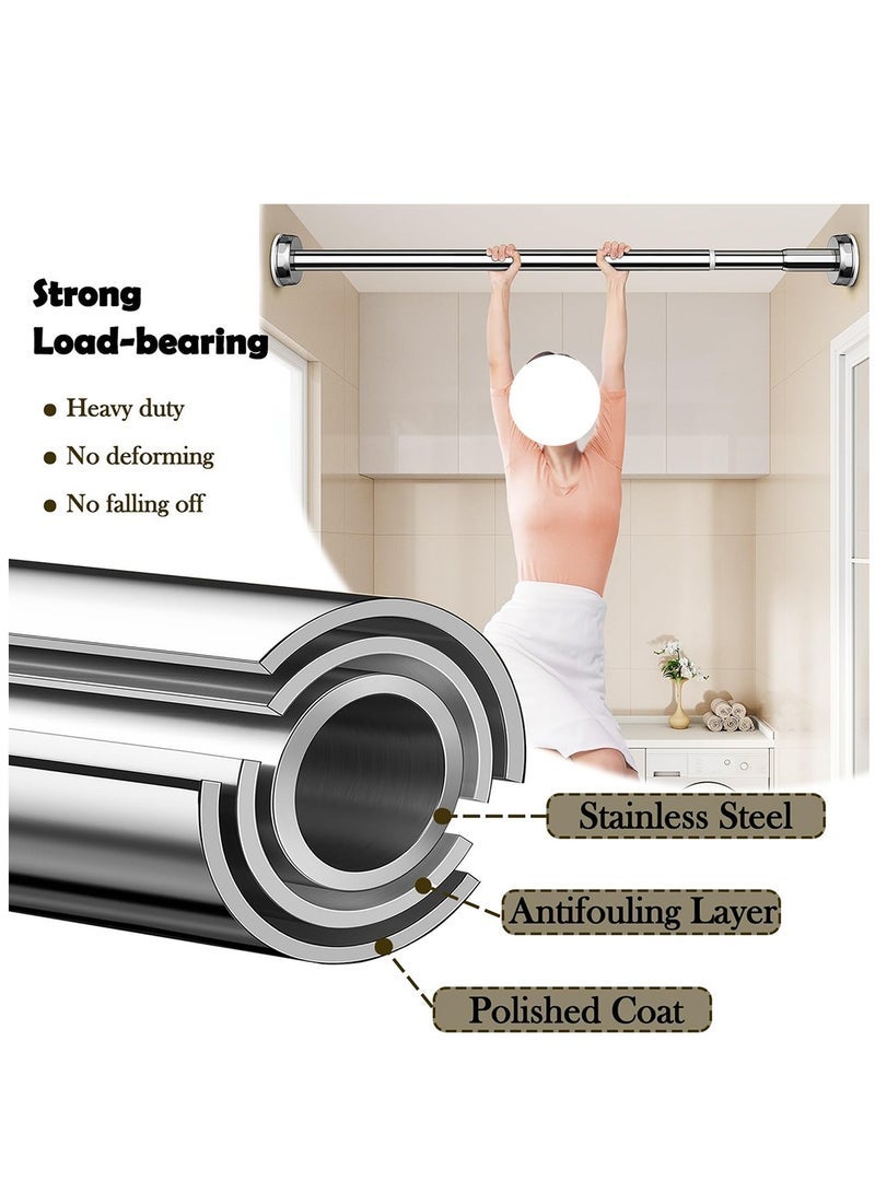 بيوينتي قضيب شد صندوق الخدمة الشاقة منظم الملابس المعلقة القابلة للضبط لخزانة ملابس الحمام قضبان خزانة الشرفة بدون رف تقسيم غرفة الحفر (0.7 -1.2 متر) - Image 4