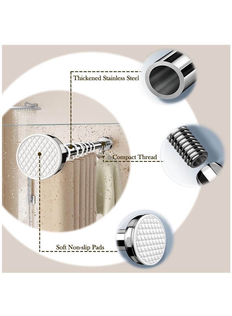 بيوينتي قضيب شد صندوق الخدمة الشاقة منظم الملابس المعلقة القابلة للضبط لخزانة ملابس الحمام قضبان خزانة الشرفة بدون رف تقسيم غرفة الحفر (0.7 -1.2 متر) - Image 2