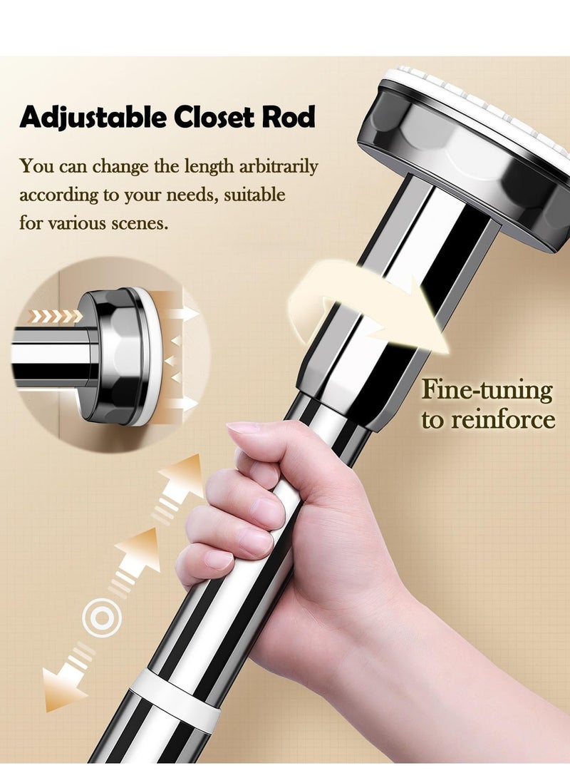 بيوينتي قضيب شد صندوق الخدمة الشاقة منظم الملابس المعلقة القابلة للضبط لخزانة ملابس الحمام قضبان خزانة الشرفة بدون رف تقسيم غرفة الحفر (0.7 -1.2 متر) - Image 3