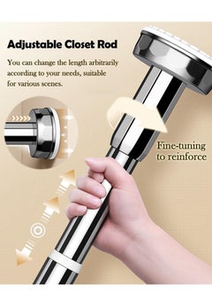 Beauenty Heavy Duty Closet Tension Rod Adjustable Hanging Clothes Organizer for Bathroom Wardrobe Balcony Closet Rods No Drilling Room Divider Rack (0.7 - 1.2 M)  - Image 3