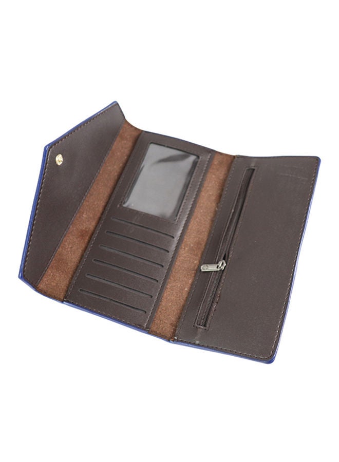 NIBEMINENT Leather Trifold Wallet And Pouch Blue - Image 4