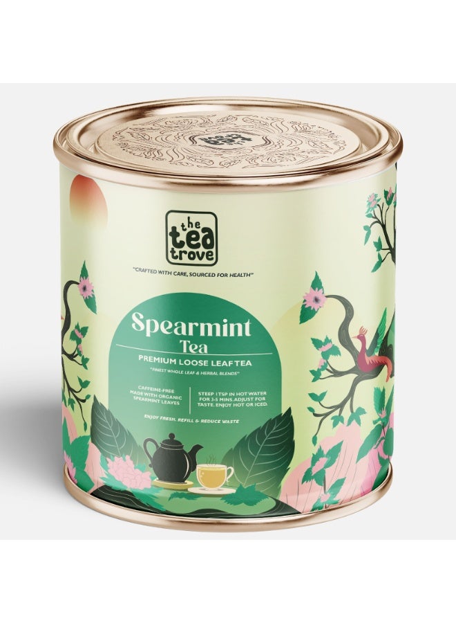 The Tea Trove Organic Spearmint Tea 100g Tin Box - Image 1