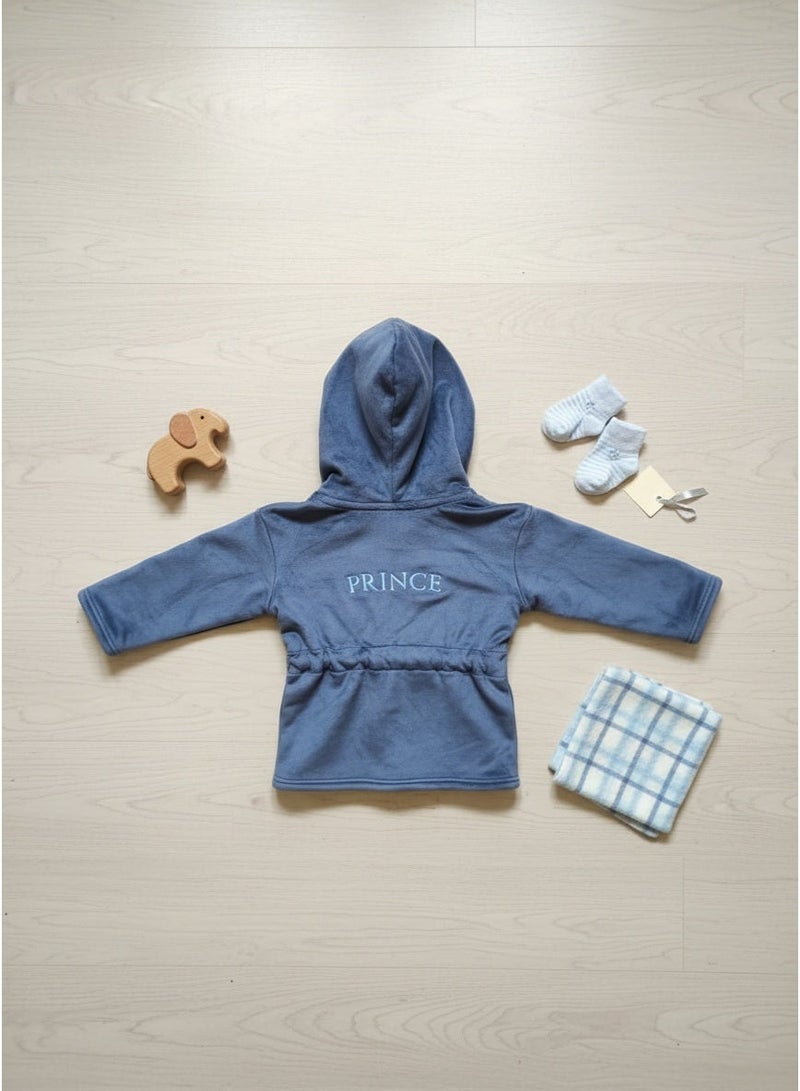 Mamas Gift Soft Cotton Prince Baby Robe with Belt - Lightweight and Comfortable After Bath or Swim Robe for ages 1-2 years - Image 4
